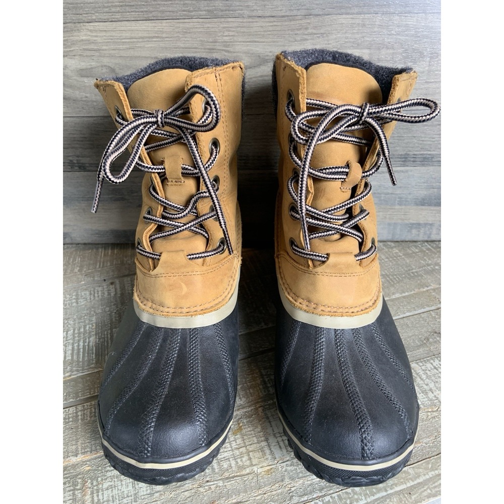 Sorel Slimpack Lace II Duck Boots Womens 9 NL2348-286 Elk Black Unique Heel - Picture 4 of 8